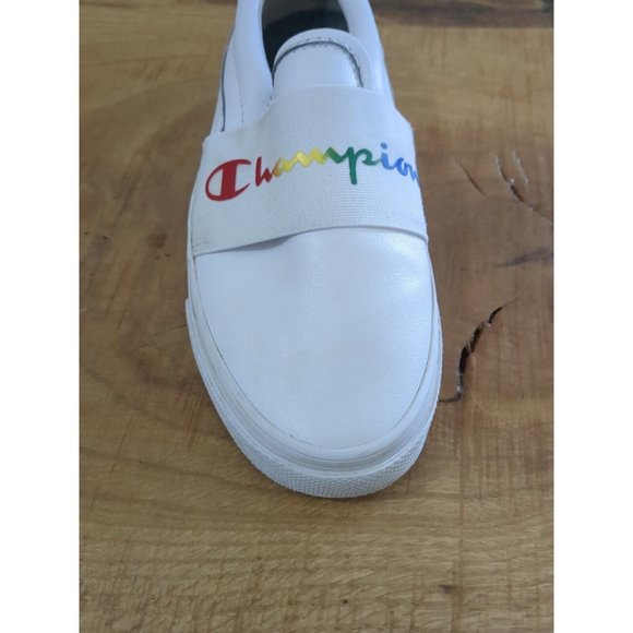 Champion Youth Sz 4 Rally Slip On Athletic Shoe-White Multi - Picture 2 of 9